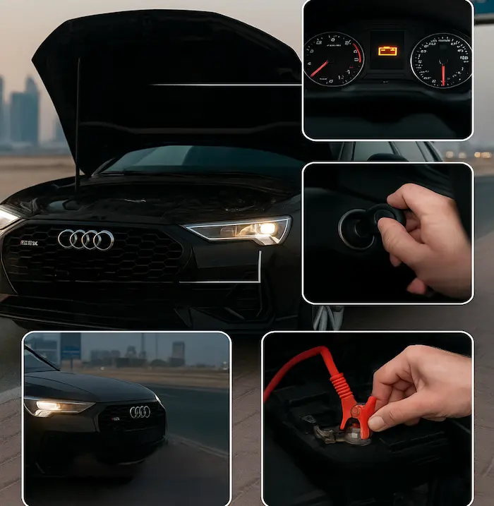 Audi vehicle parked on city street