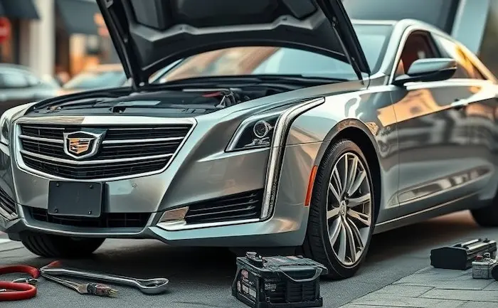 Car dashboard displaying multiple warning indicators