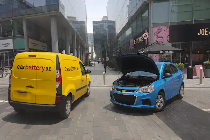 Mobile Chevrolet battery replacement service in Dubai.