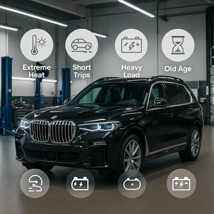 BMW car parked on city street