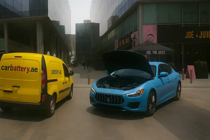 Mobile Maserati battery replacement service in Dubai.