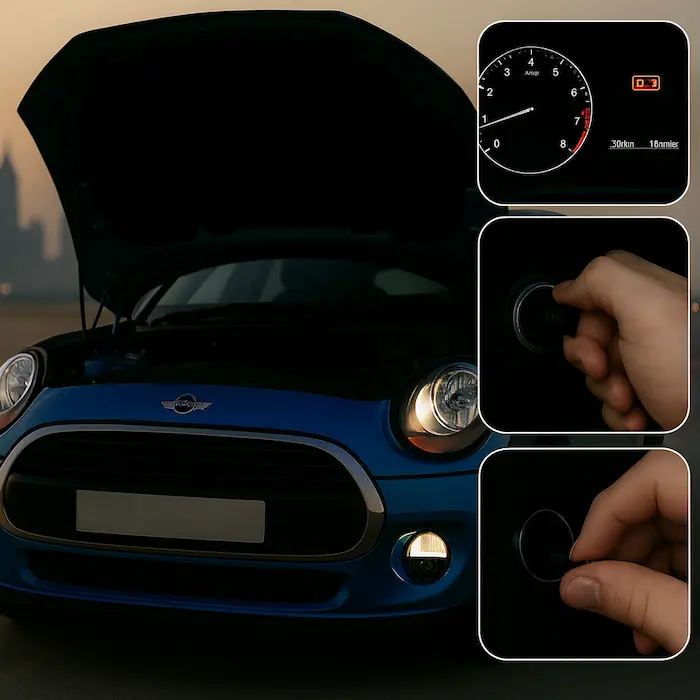 Car dashboard warning lights indicating early red flags