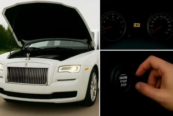 Car battery showing signs of low performance